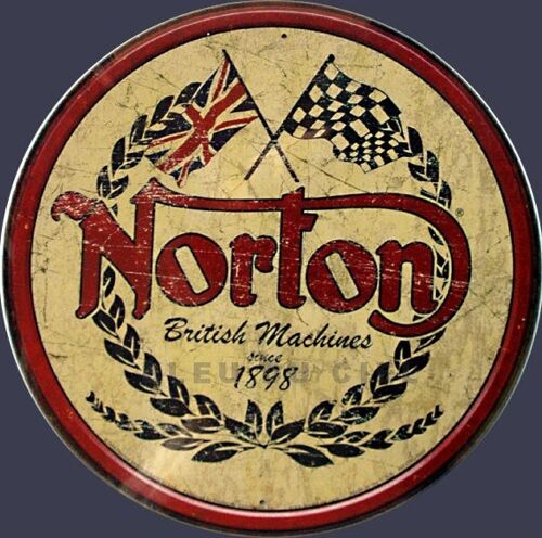 Plaque metal Norton since 1898