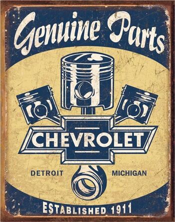 Plaque metal GENUINE PARTS CHEVROLET