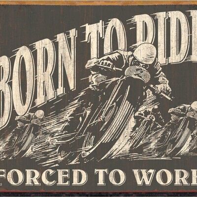 Born To Ride metal plate