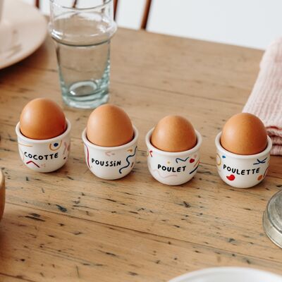 Set of 4 Family Affair egg cups