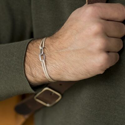 Silver link bracelet - Natural