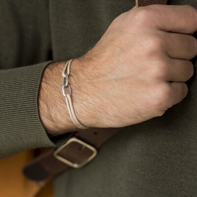 Bracelet maillon - Argenté - Naturel