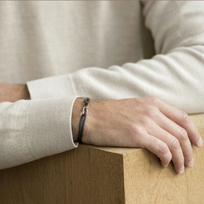 Silver link bracelet - Gray