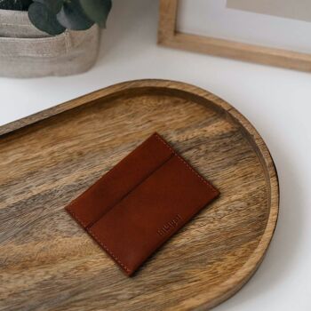 Porte-cartes slim en cuir - Cognac 2