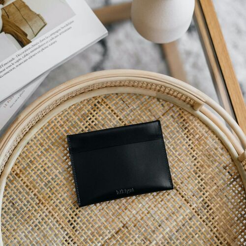 Porte-cartes ID en cuir - Noir