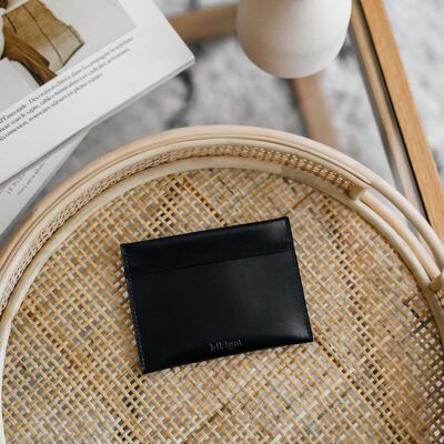 Porte-cartes ID en cuir - Noir