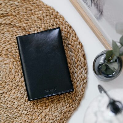 Leather Passport Holder - Black