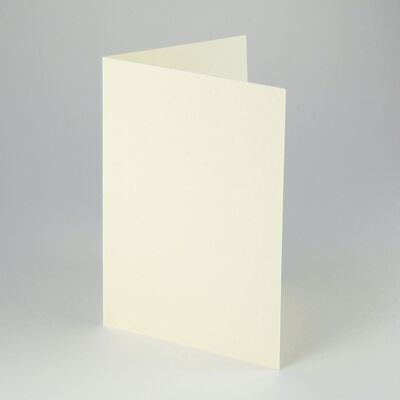 100 tarjetas plegables acanaladas color crema 16,5 x 11,5 cm