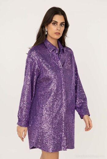 Chemise longue à sequins VIOLET 1