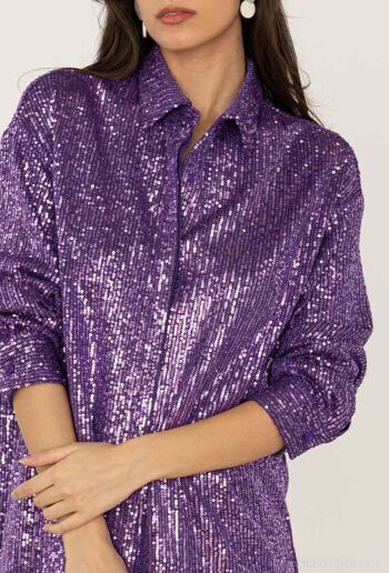 Chemise longue à sequins VIOLET 3