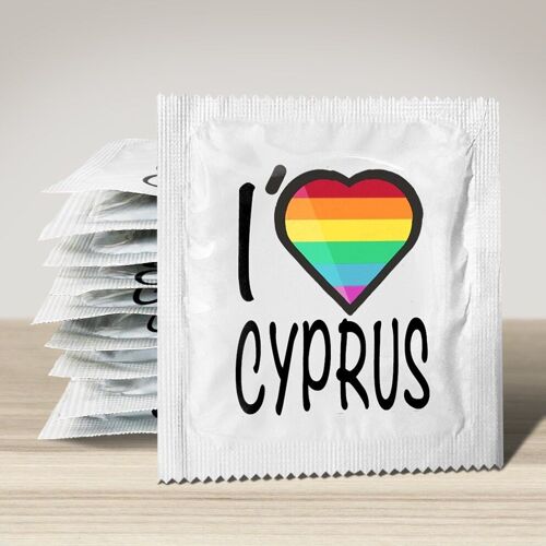 Préservatif: Cyprus: I love Cyprus (rainbow flag)