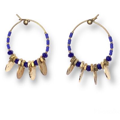 Bohemian hoop earrings blue bolts Oh la la!