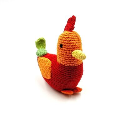 Hochet jouet coq pour bébé, rouge