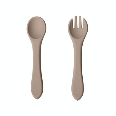 Posate per bambini full silicone Beige