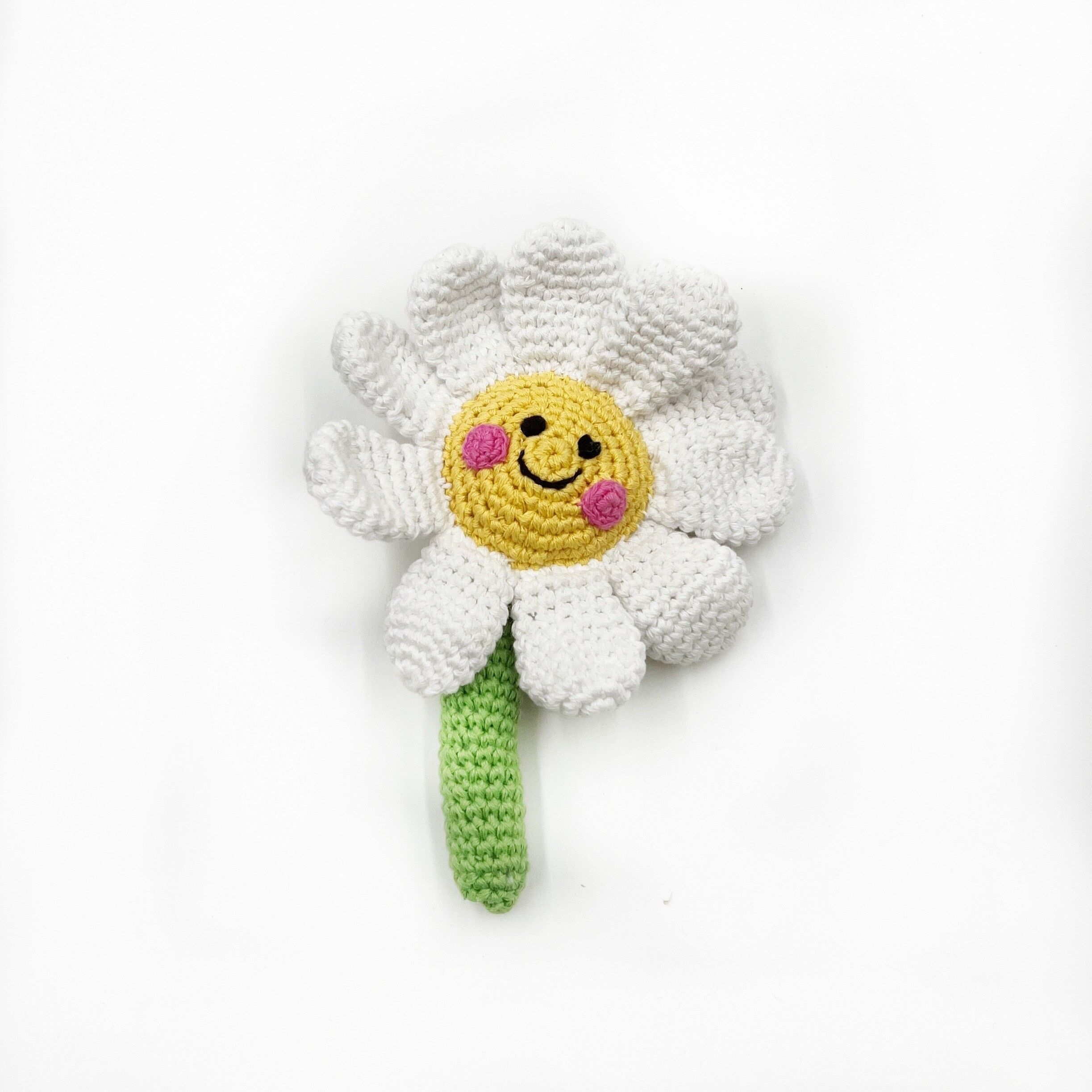 Giocattolo per bambini all'uncinetto Daisy-White