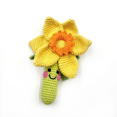 Jouet pour bébé au crochet, couleur jonquille jaune