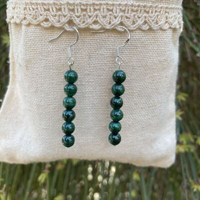 Boucles d'oreilles pendantes en Malachite