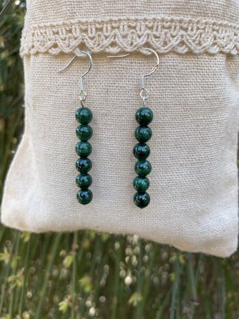 Boucles d'oreilles pendantes en Malachite 3