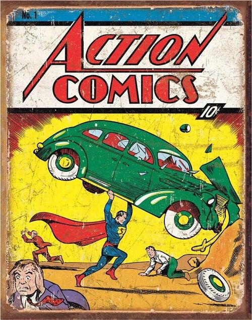 Plaque metal Superman Action Comics Couverture No 1