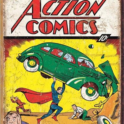 Placa de metal Superman Action Comics Portada No 1
