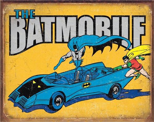 Plaque metal Batman - The Batmobile