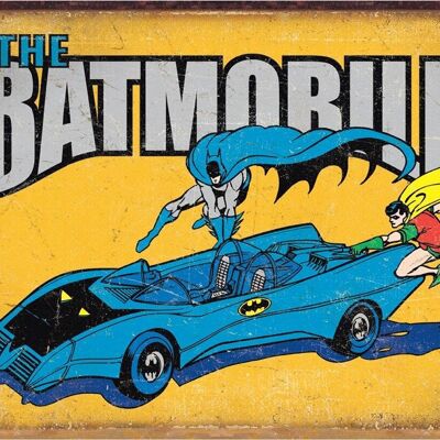 Plaque metal Batman - The Batmobile