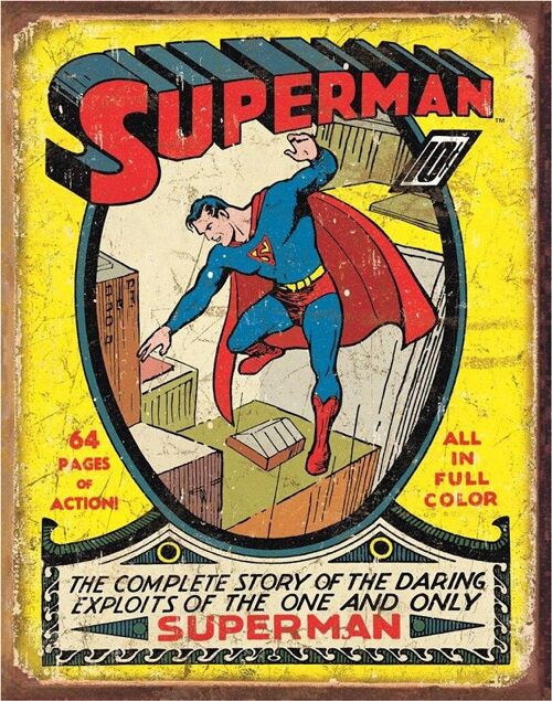 Plaque metal Superman DC Comics Couverture No 1