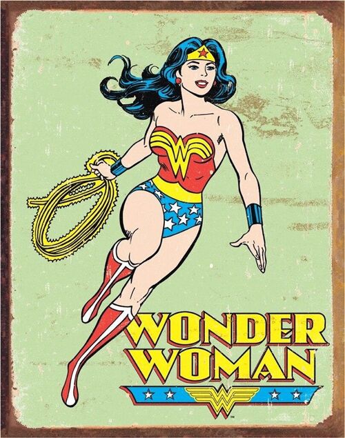 Plaque metal Wonder Woman Retro