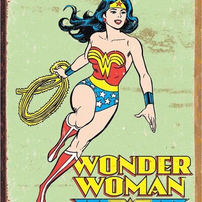 Plaque metal Wonder Woman Retro