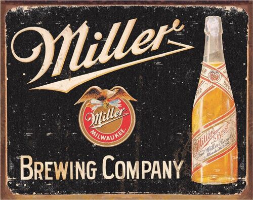 Plaque metal Miller Brewing Vintage