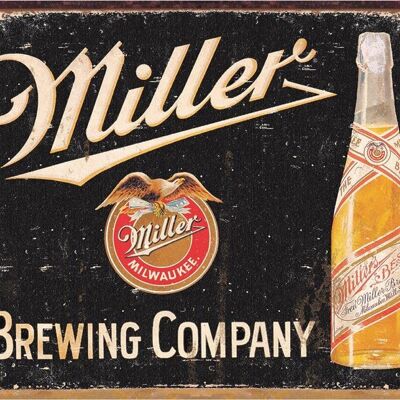 Targa in metallo vintage Miller Brewing