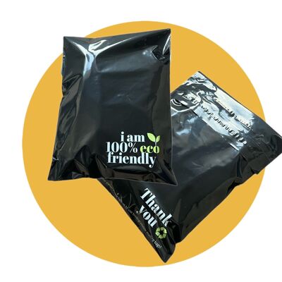 Biodegradable Mailing Bags 100% with Double Peel & Seal Tape, Eco Friendly Postage & Packaging Bags, 25 cm x 35 cm + 7 cm