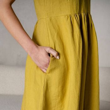 Robe 100% Lin GRACE Vert Citron 4