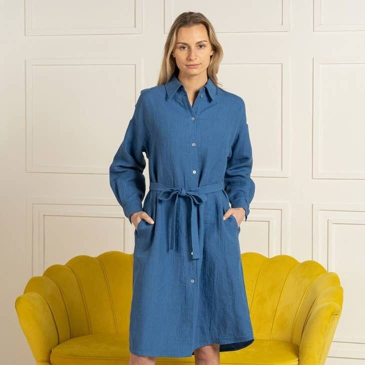 Abito 100% Lino MORGAN Blu Oceano