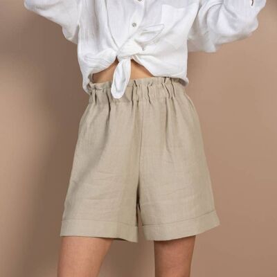 100% Linen Shorts DEMI Natural