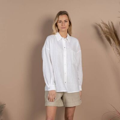 100% Linen Shirt AMELIA Pure White