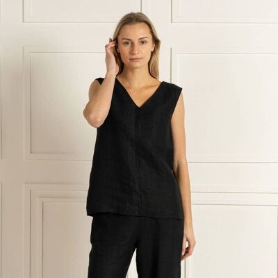 100% Leinenbluse NAOMI Pure Black