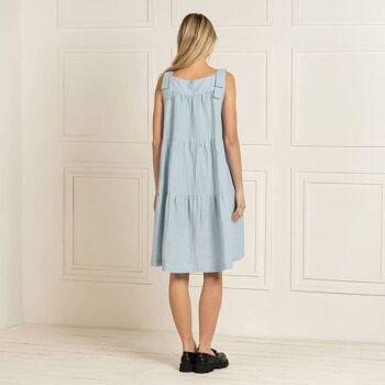 Robe 100% Lin CHLOE Bleu Glacé 2