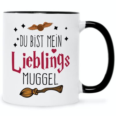 ENGRAVING LINE Printed mug with saying - you are my favorite muggle - gifts for magic fans - 330 ml