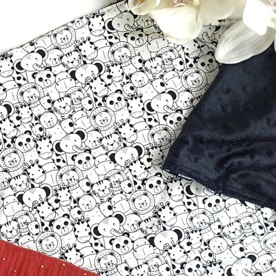 Cache Cache black and white baby blanket