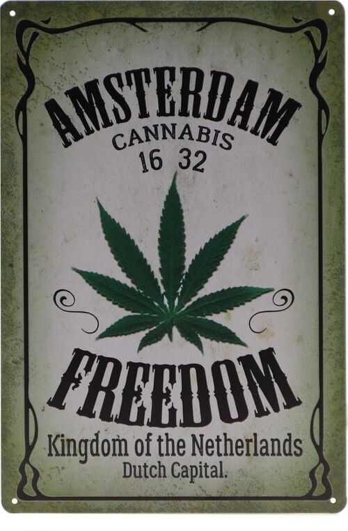 Amsterdam Freedom metalen bord 20x30cm