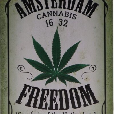 Amsterdam Freedom metalen bord 20x30cm