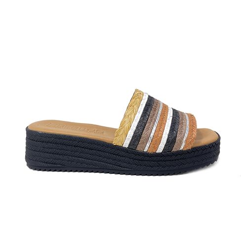 Sandalias plataforma Cibeles multicolor negro