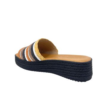 Sandales plates-formes Cibeles multicolores noires 3
