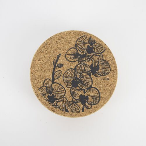 Orchid Grey Cork Coaster Set