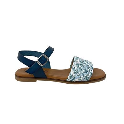 Aidos flat sandal in Blue leather