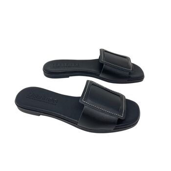 Sandale plate Trivia en cuir Noir 4