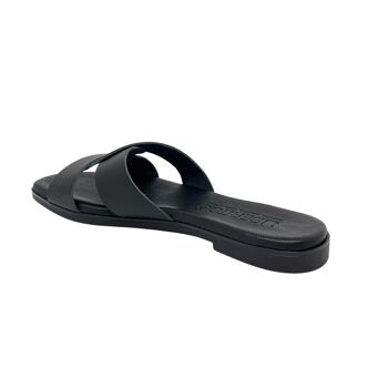 Sandale plate Atria en cuir Noir 3