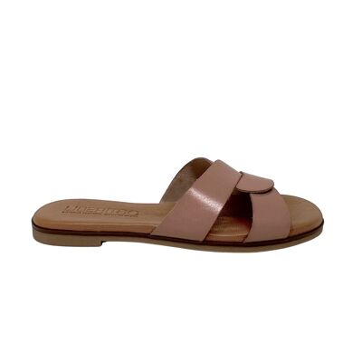 Atria pink leather flat sandal