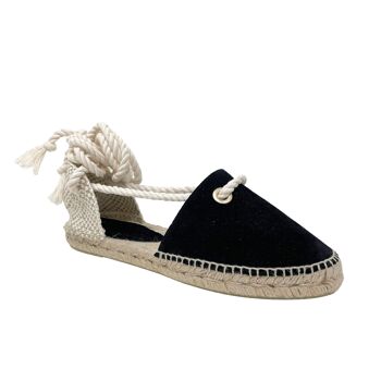 Espadrilles Sanza pour femme en croûte de cuir Noir 2